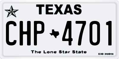 TX license plate CHP4701
