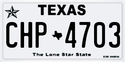 TX license plate CHP4703
