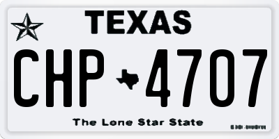 TX license plate CHP4707