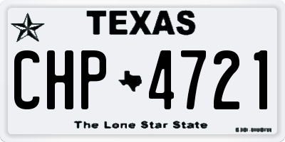 TX license plate CHP4721