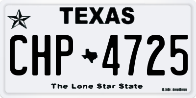 TX license plate CHP4725