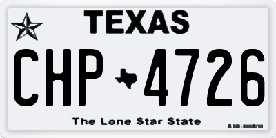 TX license plate CHP4726