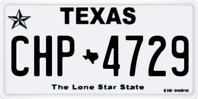 TX license plate CHP4729