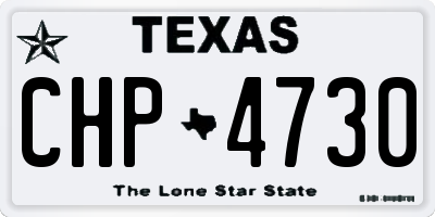 TX license plate CHP4730