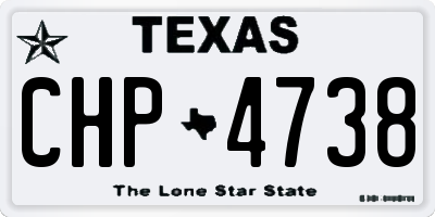 TX license plate CHP4738