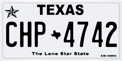 TX license plate CHP4742