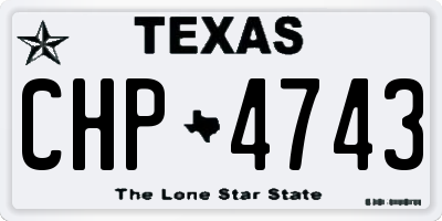 TX license plate CHP4743