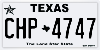 TX license plate CHP4747