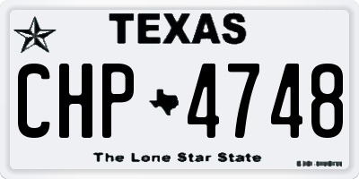 TX license plate CHP4748
