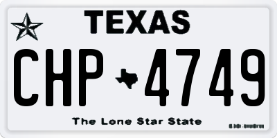 TX license plate CHP4749