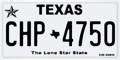 TX license plate CHP4750