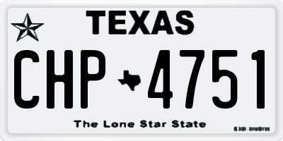 TX license plate CHP4751