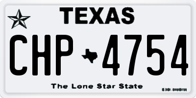 TX license plate CHP4754