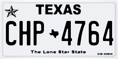 TX license plate CHP4764