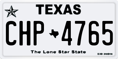 TX license plate CHP4765