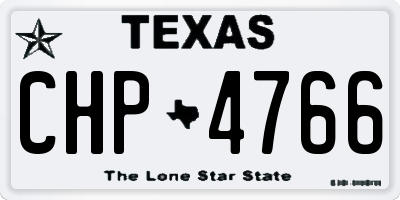 TX license plate CHP4766