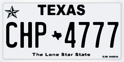 TX license plate CHP4777