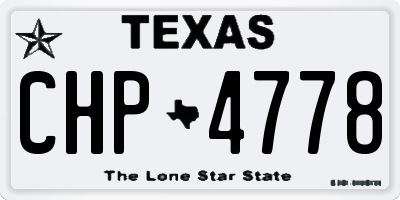 TX license plate CHP4778