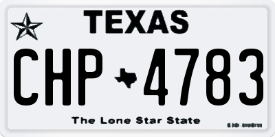 TX license plate CHP4783