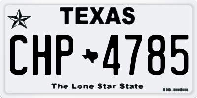 TX license plate CHP4785