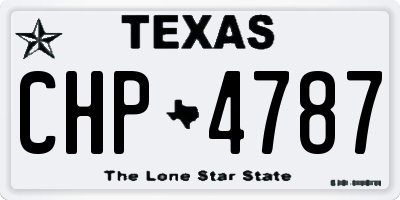 TX license plate CHP4787