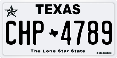 TX license plate CHP4789