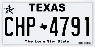 TX license plate CHP4791