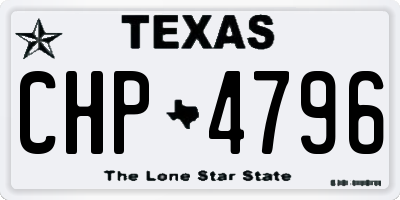 TX license plate CHP4796