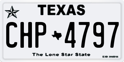 TX license plate CHP4797