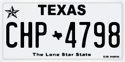 TX license plate CHP4798