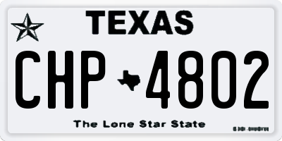 TX license plate CHP4802