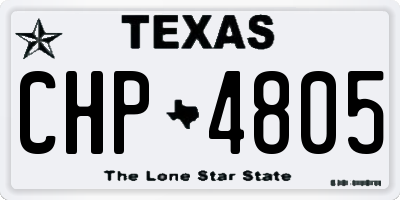 TX license plate CHP4805