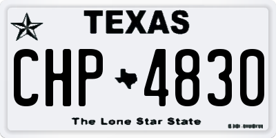 TX license plate CHP4830