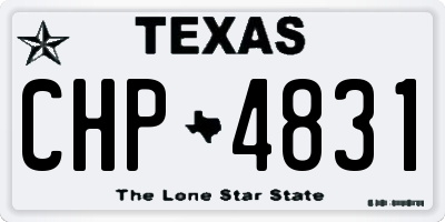 TX license plate CHP4831