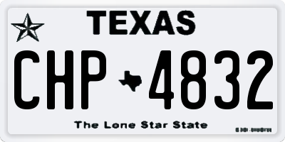 TX license plate CHP4832