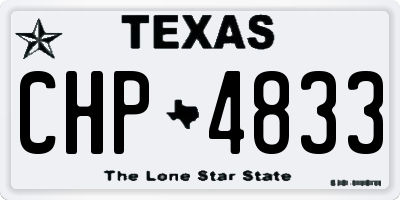 TX license plate CHP4833