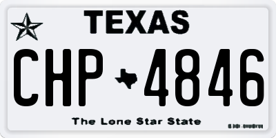 TX license plate CHP4846