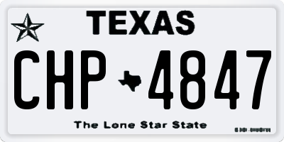TX license plate CHP4847