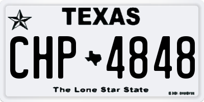 TX license plate CHP4848