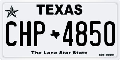 TX license plate CHP4850