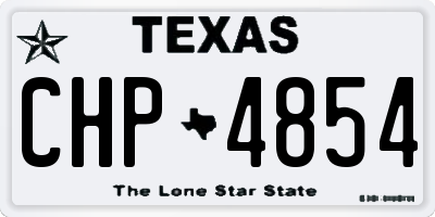 TX license plate CHP4854