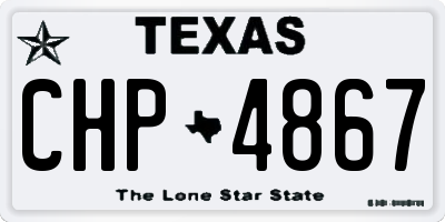 TX license plate CHP4867