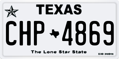 TX license plate CHP4869