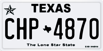 TX license plate CHP4870