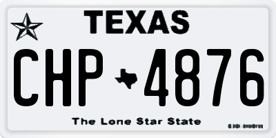 TX license plate CHP4876
