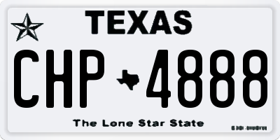 TX license plate CHP4888