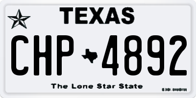 TX license plate CHP4892