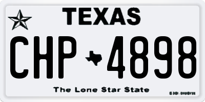 TX license plate CHP4898