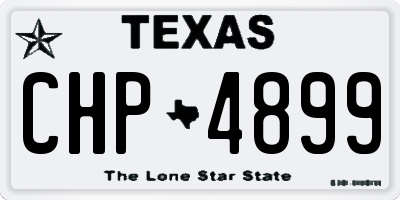 TX license plate CHP4899