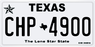 TX license plate CHP4900